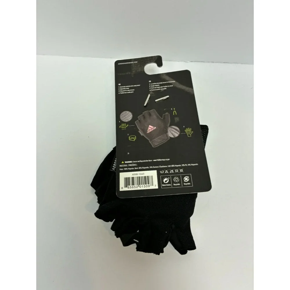 Adidas Essential Adjustable Training Gloves L Black Pink Aeroready Gym Workout F
